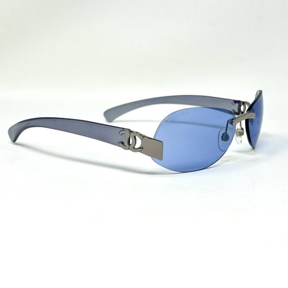 Vintage Chanel Sunglasses rimless 4037 168/ 72 Blue  Iridium Temples 59 [] 15 - Picture 2 of 14